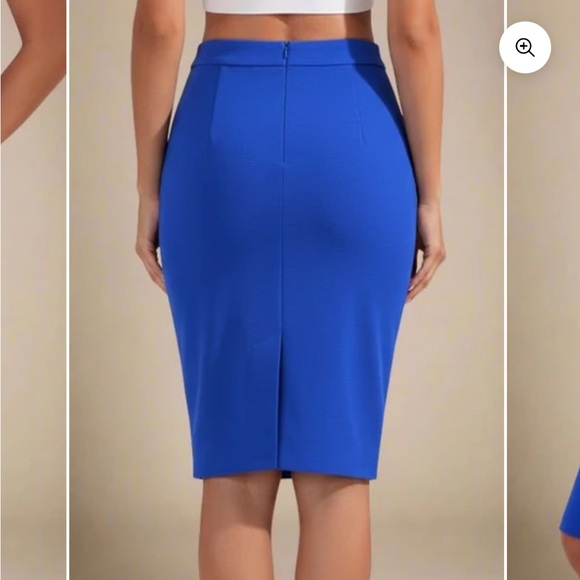 Amanda & Chelsea Vibrant Blue Pencil Skirt - Picture 3 of 9